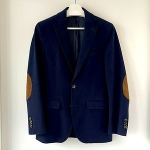 Massimo Dutti Men's Navy Cotton Blazer (US 36)